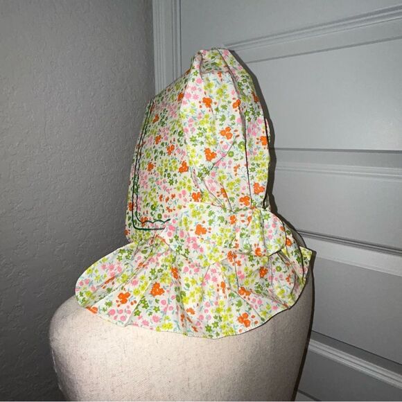 Vintage Handmade Ditsy Floral Print Cottagecore Bonnet - Picture 2 of 7